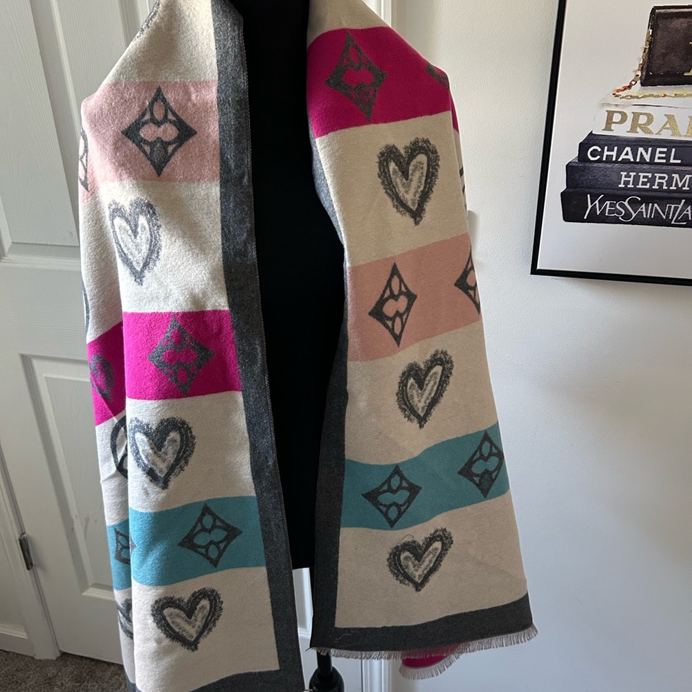 Colorful Patterned Scarf Reversible - image 2